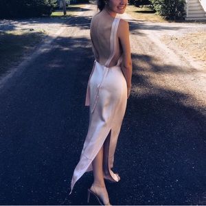 Zara Blush Silk Maxi Gown